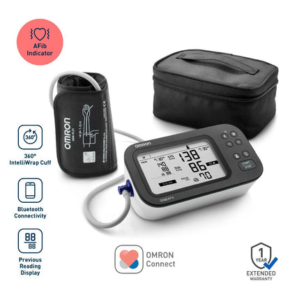 Omron HEM-7383T1-AP Smart Upper Arm Blood Pressure Monitor with AFib Detection, Bluetooth, Dual Display & IntelliWrap 360° Accuracy Cuff