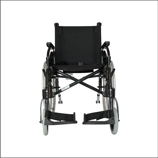 A Forza Freedom 6000 Recliner Wheelchair with a cushioned seat and backrest. The wheelchair features adjustable armrests, footrests, and a reclining back for added comfort and support. The wheelchair's frame is sturdy, and the cushion provides extra comfort for long periods of sitting. It is designed for individuals needing mobility assistance and a more comfortable seating position.