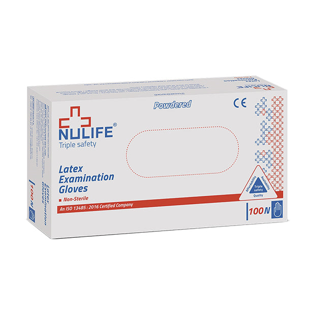 Nulife Latex Examination Non Sterile Gloves - Powdered