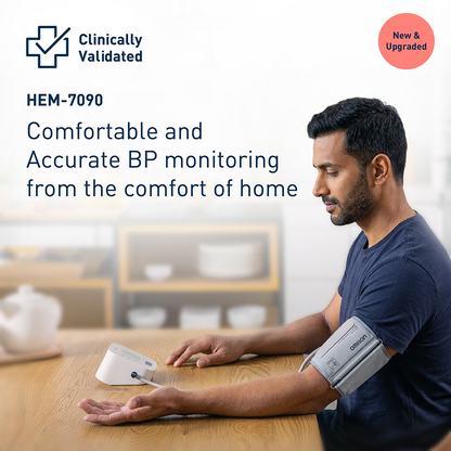Omron HEM-7090-IN Automatic Upper Arm Blood Pressure Monitor with IntelliSense Technology & Irregular Heartbeat Detection