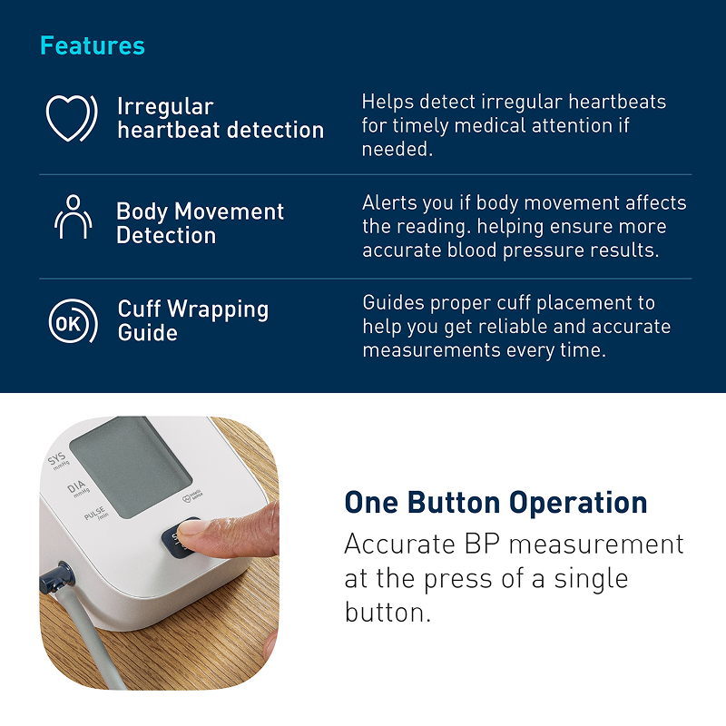 Omron HEM-7090-IN Automatic Upper Arm Blood Pressure Monitor with IntelliSense Technology & Irregular Heartbeat Detection