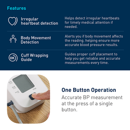 Omron HEM-7090-IN Automatic Upper Arm Blood Pressure Monitor with IntelliSense Technology & Irregular Heartbeat Detection