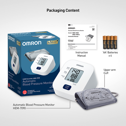 Omron HEM-7090-IN Automatic Upper Arm Blood Pressure Monitor with IntelliSense Technology & Irregular Heartbeat Detection