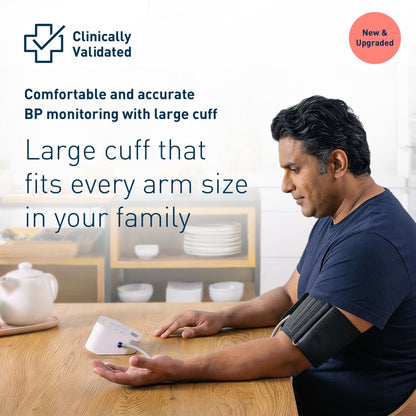 Omron HEM-7090-LIN Automatic Upper Arm Blood Pressure Monitor with Large Cuff (22–42 cm) & Irregular Heartbeat Detection