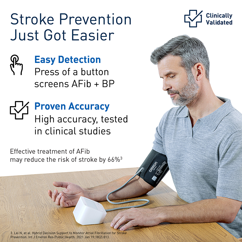 Omron HEM-7194T1-FLIN Automatic Upper Arm Blood Pressure Monitor with AFib Detection, IntelliWrap 360° Accuracy Cuff & Bluetooth