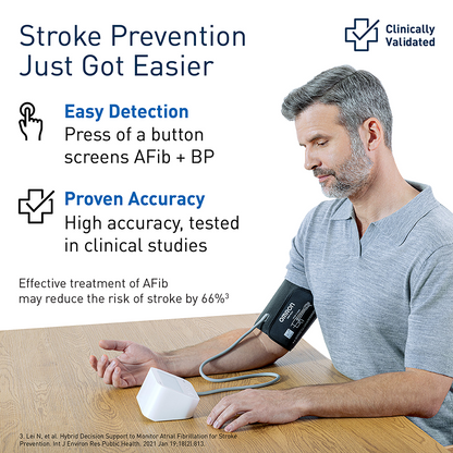 Omron HEM-7194T1-FLIN Automatic Upper Arm Blood Pressure Monitor with AFib Detection, IntelliWrap 360° Accuracy Cuff & Bluetooth