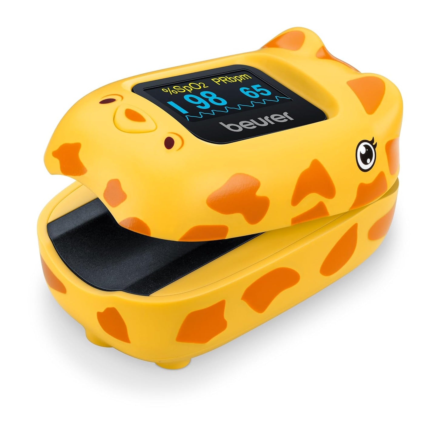 Beurer PO 13 Kids Finger Pulse Oximeter for Children from 1 Year Old, Pulse and Oxygen Saturation Measurement in Seconds, Small Size, Automatic Display Alignment, with Belt Bag
