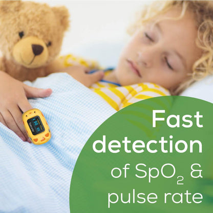 Beurer PO 13 Kids Finger Pulse Oximeter for Children from 1 Year Old, Pulse and Oxygen Saturation Measurement in Seconds, Small Size, Automatic Display Alignment, with Belt Bag