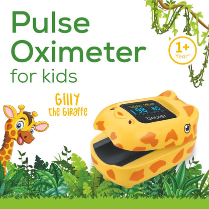 Beurer PO 13 Kids Finger Pulse Oximeter for Children from 1 Year Old, Pulse and Oxygen Saturation Measurement in Seconds, Small Size, Automatic Display Alignment, with Belt Bag