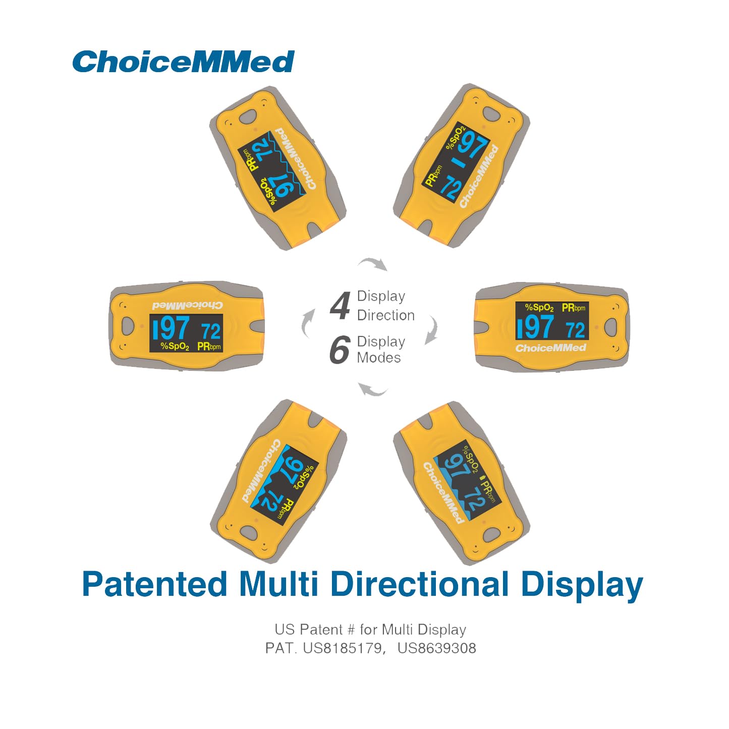 Choicemmed Fingertip Pulse Oximeter (MD300C52) | Pulse Rate | Oxygen Watch | Oxygen Saturation | High Accuracy | Automatically Power Off - Pack of 1 (Orange)