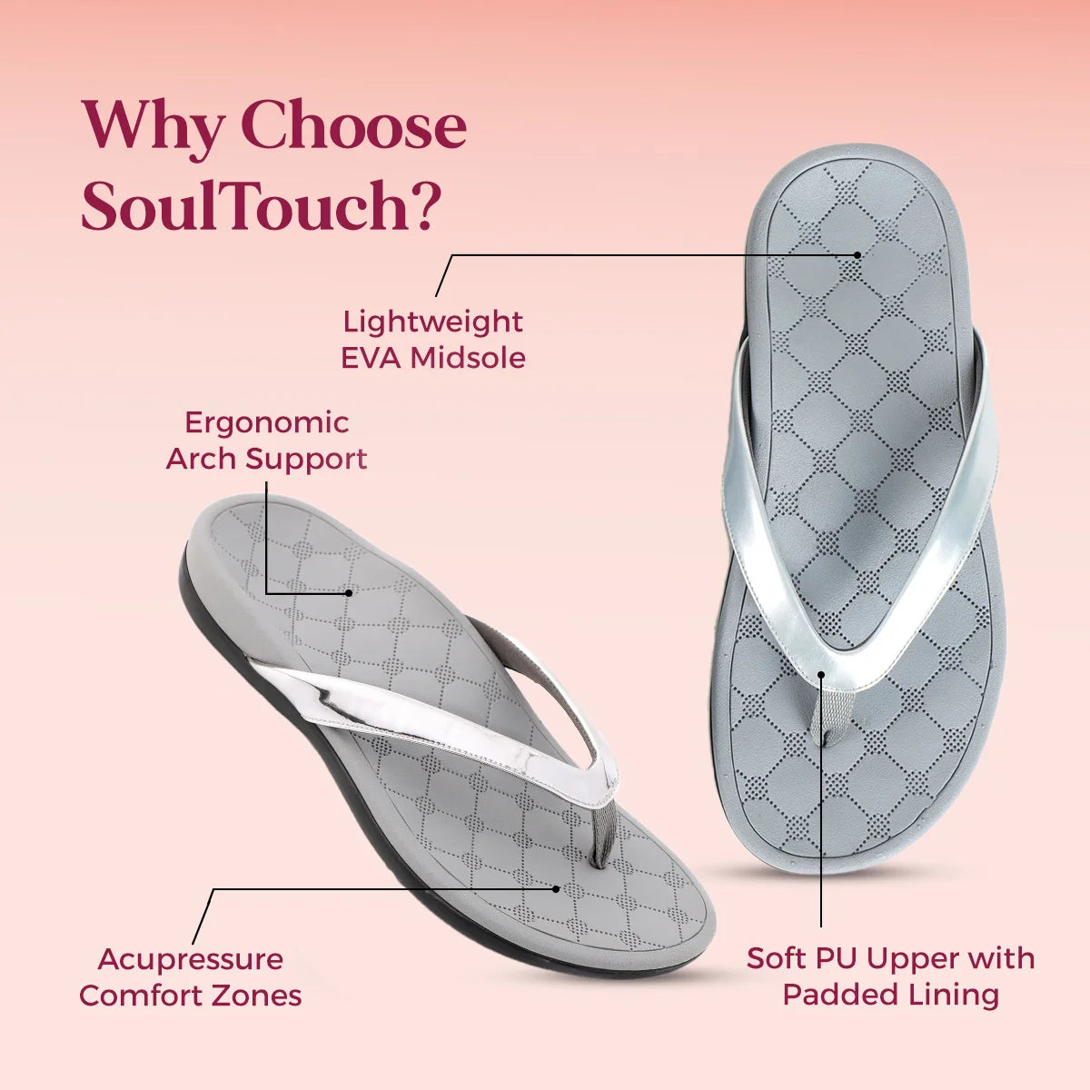 Soul Touch Alice - Silver Slipper For Women