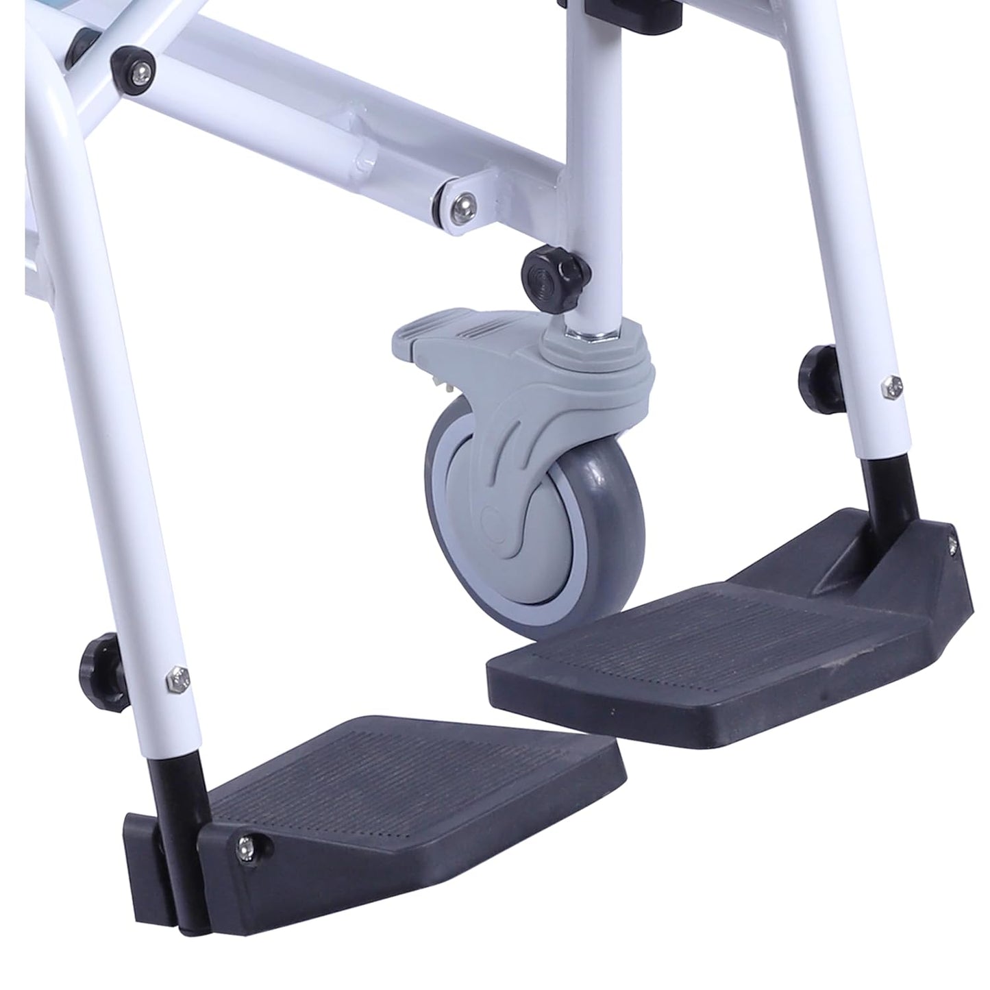 Forza Freedom Commode Wheelchair | Lightweight & Easy Foldable | Removable Pot | Upto 110 Kg Weight Capacity