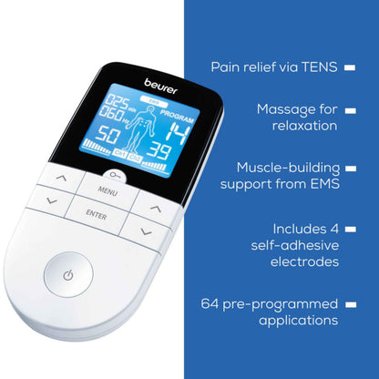Beurer Pain Relief Products With Reliable German Technology (Digital TENS EMS EM49), White