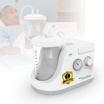 BPL Medical Technologies Portable Phlegm Suction Pump Machine with 1L Jar for Home, Clinic, Dentist and Hospital Use - 1 Year Warranty - White
