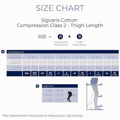 SIGVARIS Medical Compression Stockings Cotton Class 2  – Thigh Length For Men and Women