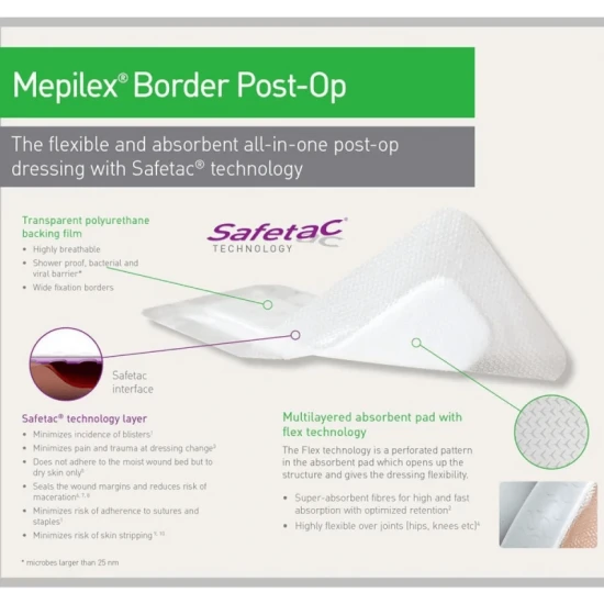 Mepilex Border Post-Op (6cm x 8cm)
