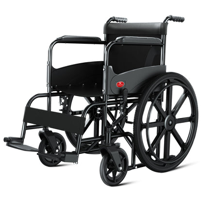 Easycare EC700 Foldable Wheelchair for Old People and Patient, Suitable for Indoor & Travel-Friendly with Adjustable & Comfort Seat Belt with Footrests