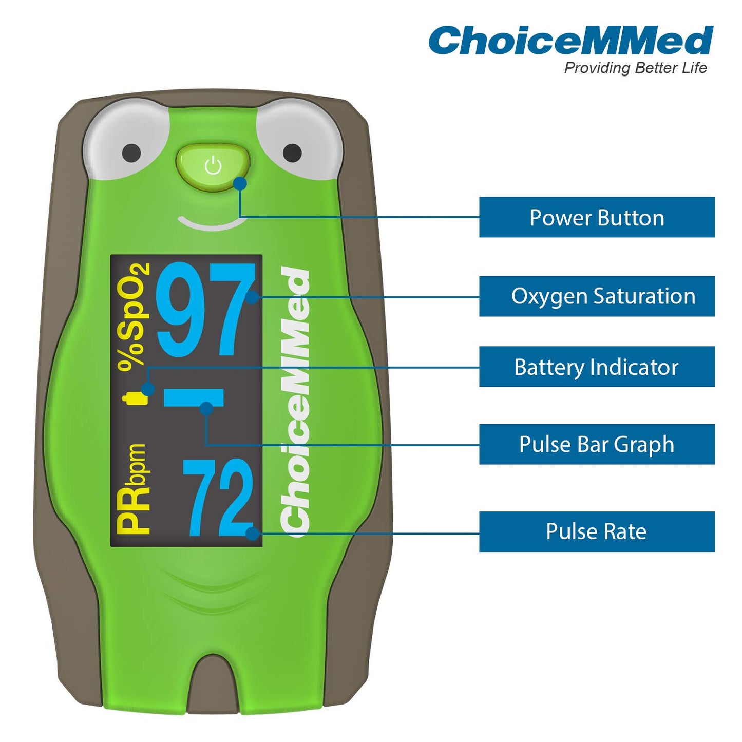 Choicemed  MD300C53 Pediatric (Kids) Pulse oximeter, Specially design for Kids (Multicolor)