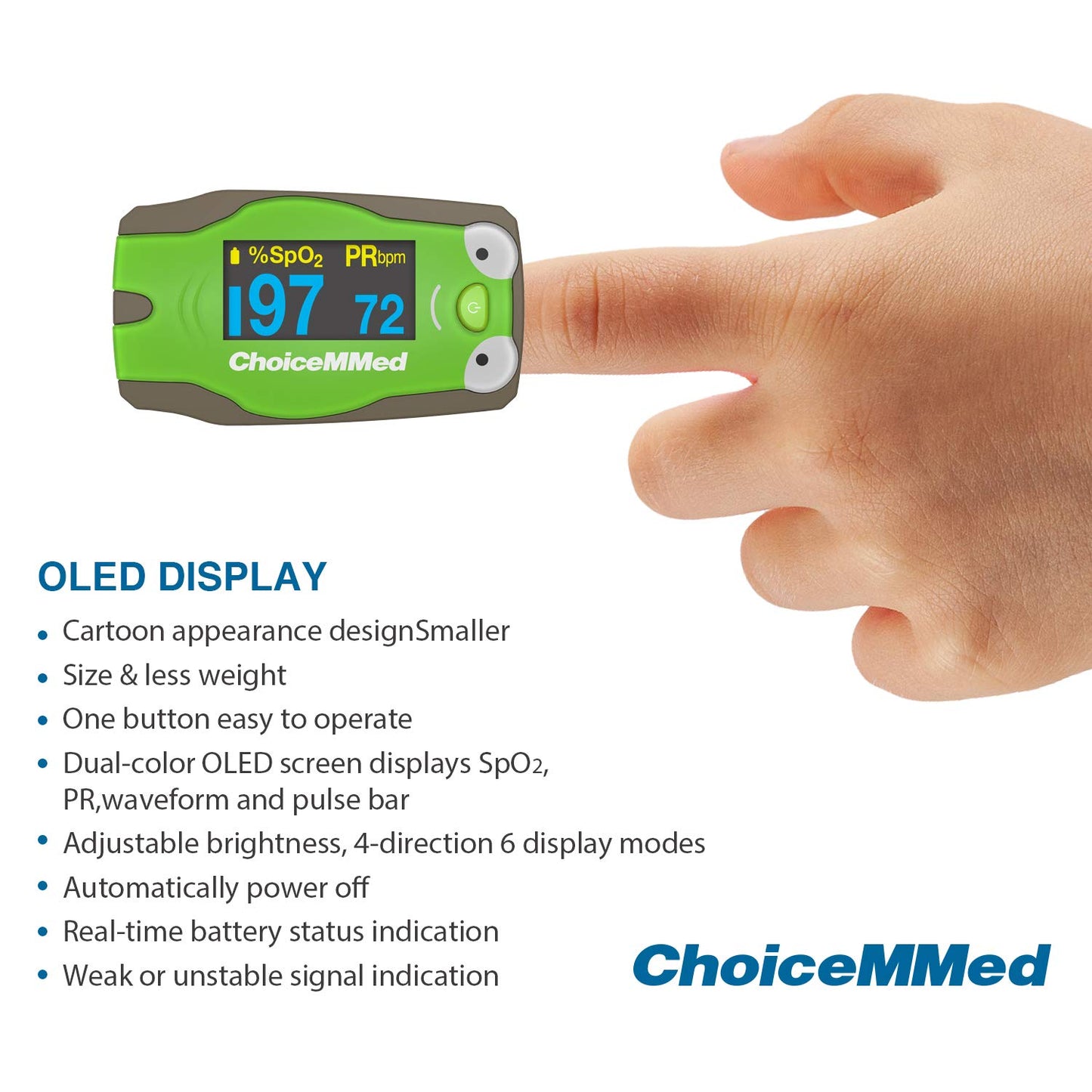 Choicemed  MD300C53 Pediatric (Kids) Pulse oximeter, Specially design for Kids (Multicolor)