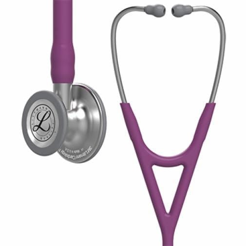 3M™ Littmann® Cardiology IV™ Stethoscope, 6156, Standard-Finish Chestpiece, Plum Tube, Stainless Stem, 3 Each/Case
