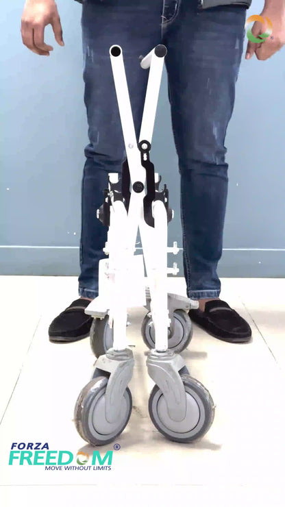 Forza Freedom Commode Wheelchair | Lightweight & Easy Foldable | Removable Pot | Upto 110 Kg Weight Capacity