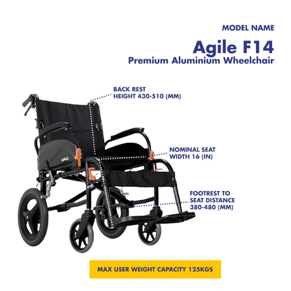 Karma Soma Agile F14 Compact Light Weight Wheelchair